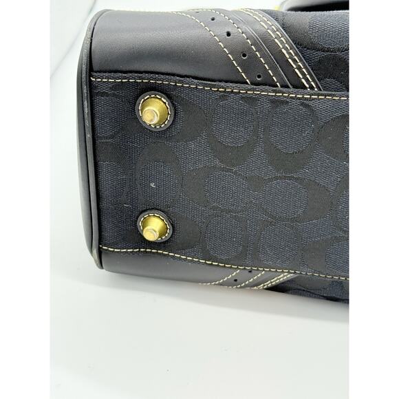 RETAIL $316 Coach Hampton Signature Jacquard Tassel Satchel *DUST BAG INCLUDED* - Picture 13 of 16